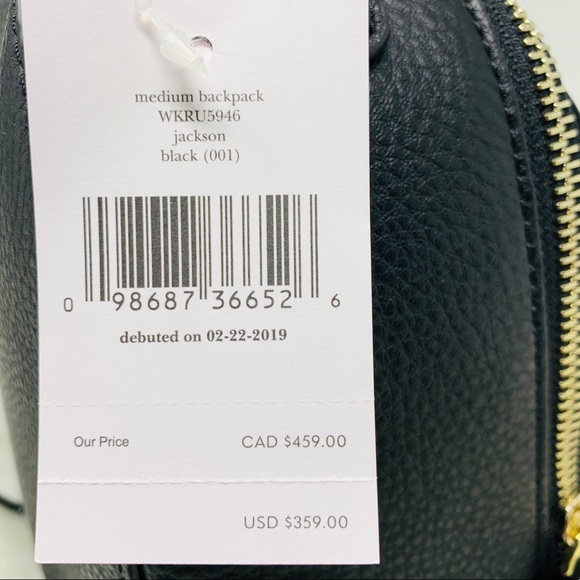 Kate Spade Medium Jackson backpack Black leather - Picture 7 of 11